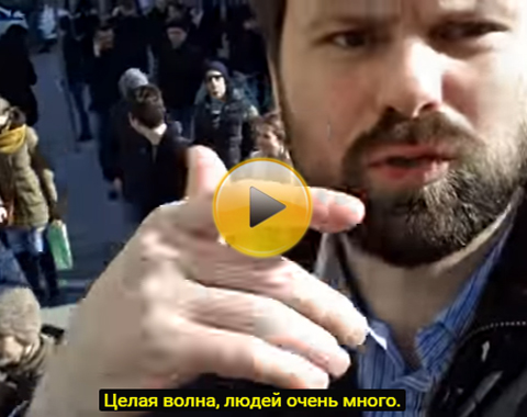 Блогер Максим Прошкин на митинге в Москве 26.03.2017 г.
